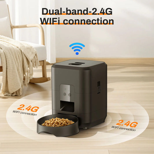 Smart WiFi Automatic Pet Feeder for Cats & Dogs β App Control, Timed Meals, 6L