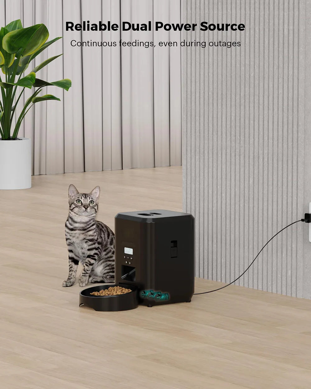 Smart WiFi Automatic Pet Feeder for Cats & Dogs – App Control, Timed Meals, 6L