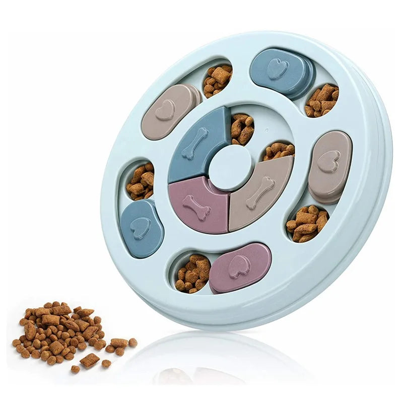 Interactive Dog Slow Feeder Bowl – Puzzle Food Dispenser Toy for Mental Stimulation & Healthy Eating