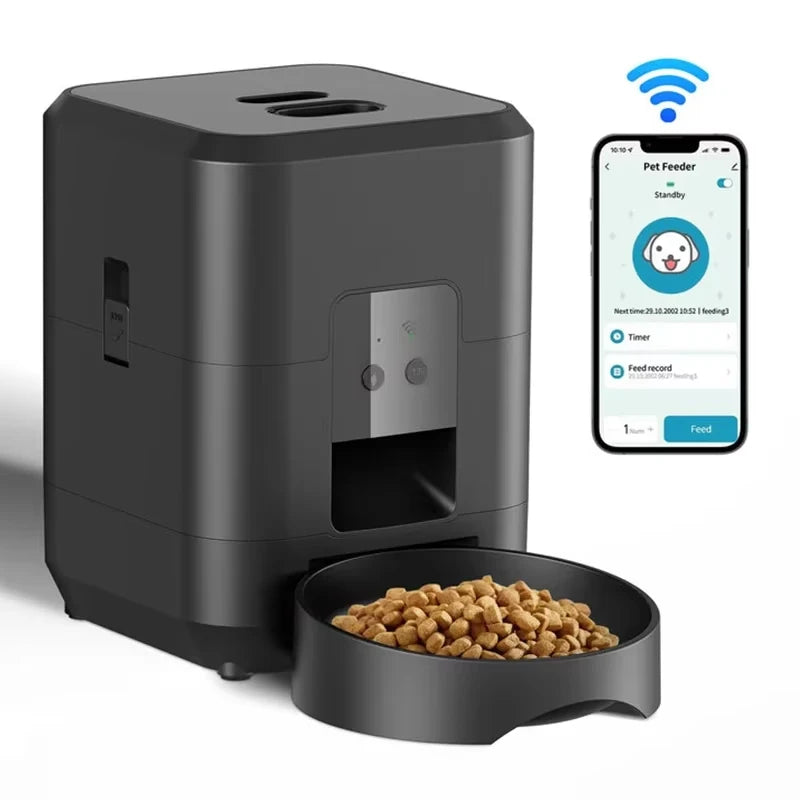 Smart WiFi Automatic Pet Feeder for Cats & Dogs – App Control, Timed Meals, 6L