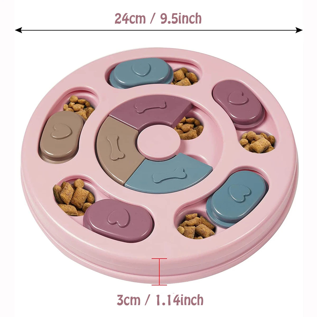 Interactive Dog Slow Feeder Bowl – Puzzle Food Dispenser Toy for Mental Stimulation & Healthy Eating