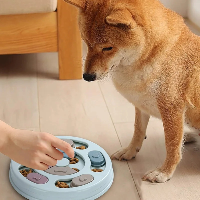 Interactive Dog Slow Feeder Bowl – Puzzle Food Dispenser Toy for Mental Stimulation & Healthy Eating