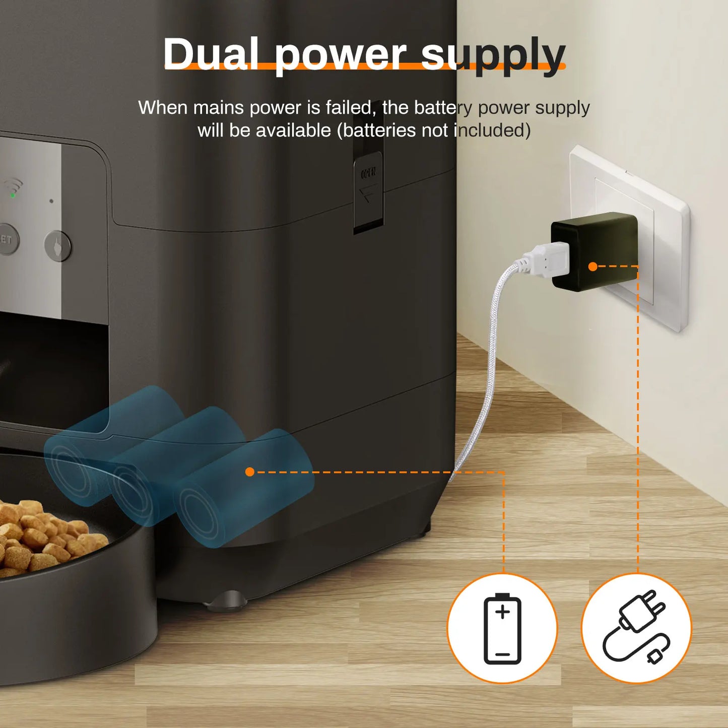 Smart WiFi Automatic Pet Feeder for Cats & Dogs – App Control, Timed Meals, 6L
