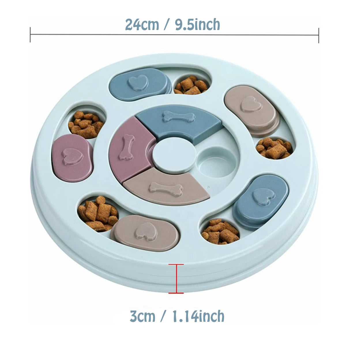 Interactive Dog Slow Feeder Bowl – Puzzle Food Dispenser Toy for Mental Stimulation & Healthy Eating